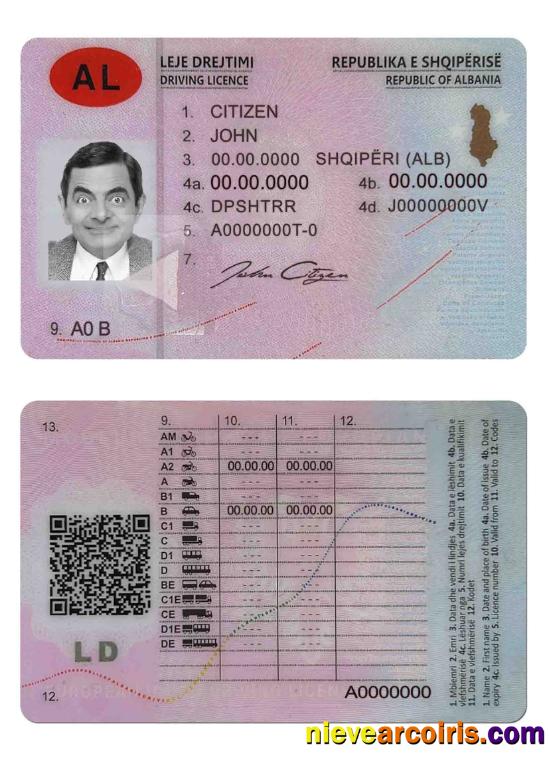 Albania driving license (2015 present)